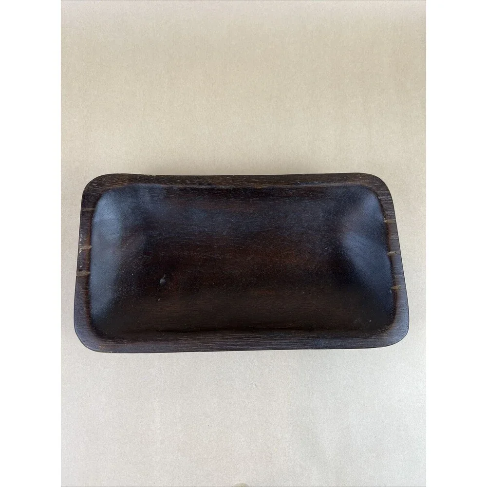 West Elm Rectangle‎ Wooden Sushi Plates Dessert Dish Plate Dark Brown